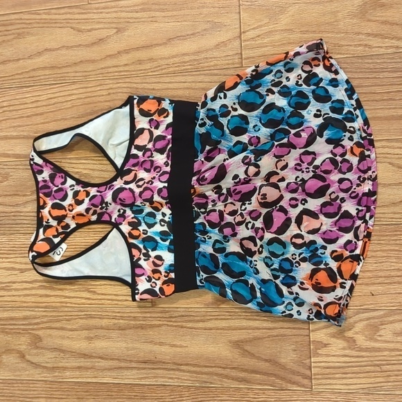 Rainbow leopard racerback tank cotton-silk blend, Trina Turk 4 NWT - Picture 4 of 6